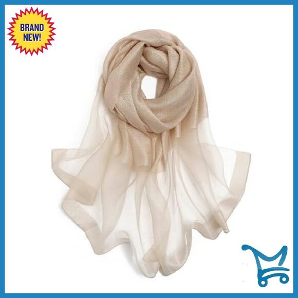 Fgnfyis Elegant Womens Shawl Wrap Evening Party Bridal Silk  Gold Trim Silk Blend Shawl Wrap - Elegant Evening Accessory - 76x29 Inches